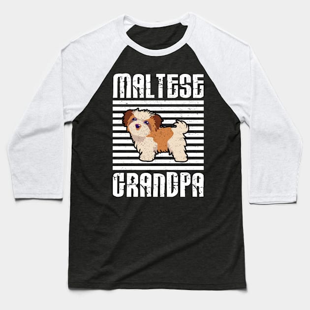 Maltese Grandpa Proud Dogs Baseball T-Shirt by aaltadel